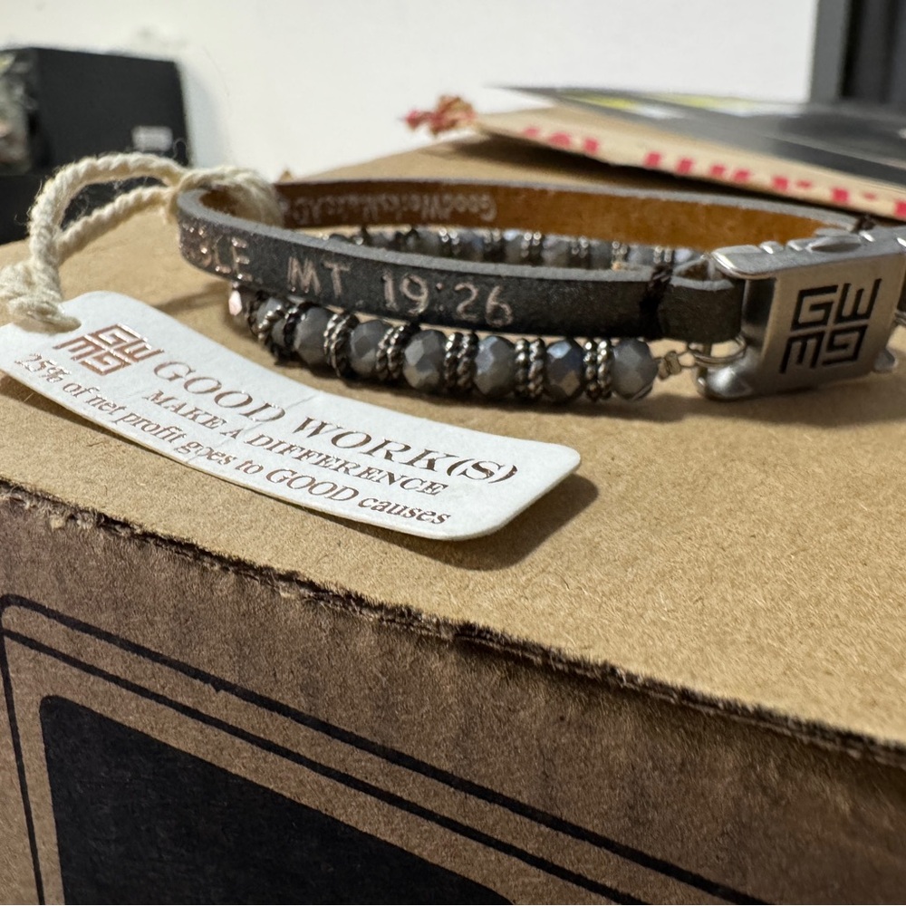 Good Works leather bracelet